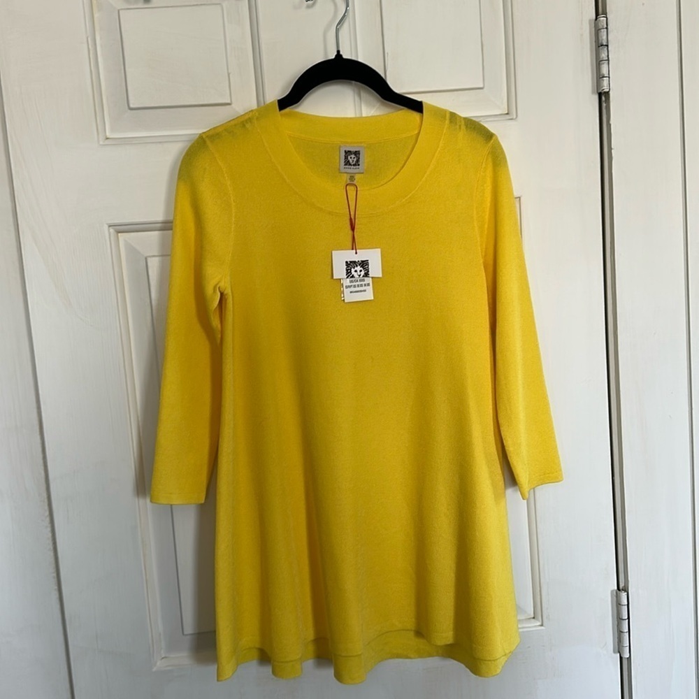 NWT Anne Klein Citron Yellow Sweater size XXS